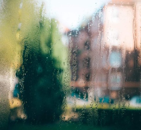 Steamy foggy window